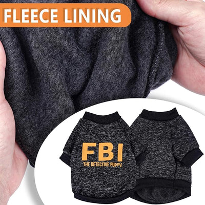 2 Pack Dog Sweaters for Small Dogs Black Fleece Sweater Chihuahua Clothes Pattern Small Dog Sweatshirt Puppy Clothes Fall Winter Pet Clothing, S