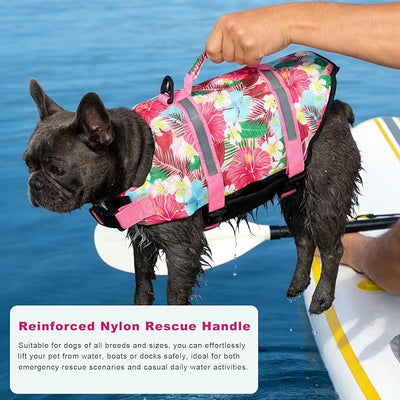 Doglay Dog Life Jacket, Dog Life Vest for Swimming Boating, Adjustable Puppy Life Jacket with Reflective Stripes, Superior Buoyancy Pet Swimming Vest for Small Medium and Large Dogs