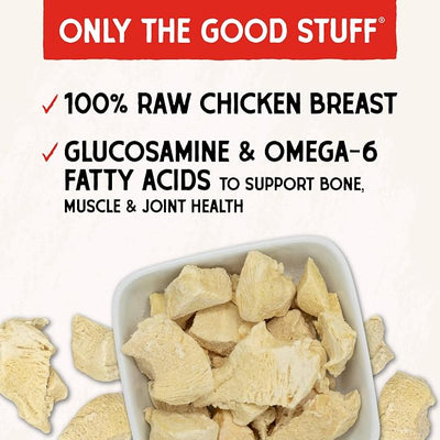 Stella & Chewy's Freeze-Dried Raw Chicken Breast Dog Treats - Single Ingredient, No Additives - Premium Training Treats - Perfect For Picky Eaters - 2.75oz Bag