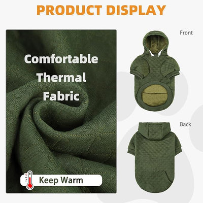 KOOLTAIL Dog Hoodie for Small Medium Large Dogs, Ultra-Warm & Soft Winter Fall Fleece Dog Hooded Sweatshirt Clothes Sweater, Lightweight Pullover Coat for Boy Girl Bulldog Pitbull Puppy Cats,Green S