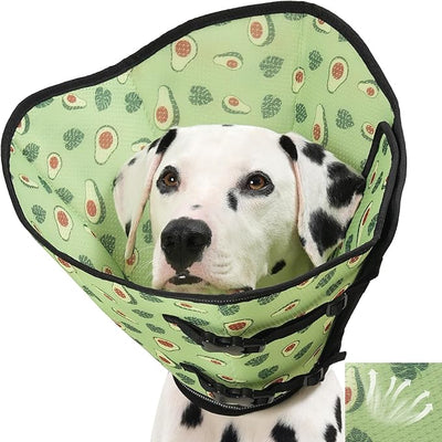 Avont 2026 Upgraded Dog Recovery Collar, Breathable Mesh Elizabethan Collar – Soft Dog Cone Alternative After Surgery to Stop Licking, Foldable/Adjustable/Secure-Fit for Medium Large Dogs, Avocado (S
