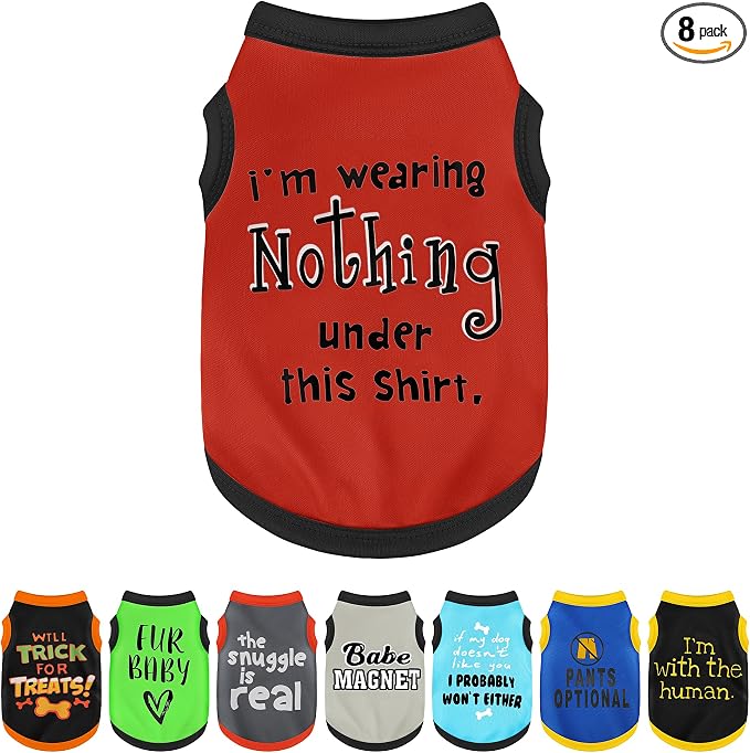 Elevate Your Pet's Seasonal Style with Playful Panache: with Adorable Beautifully Printed Dog Shirts Featuring Hilarious Printed Patterns for Airy Comfort in Summer and Fall Classic Series4 Small