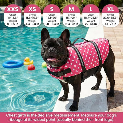 Doglay Dog Life Jacket with Rescue Handle, Dog Life Vest for Swimming Boating, Adjustable Reflective Puppy Swim Vest with Superior Buoyancy for Small Medium Large Dogs