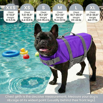 Doglay Dog Life Jacket with Rescue Handle, Dog Life Vest for Swimming Boating, Adjustable Reflective Puppy Swim Vest with Superior Buoyancy for Small Medium Large Dogs