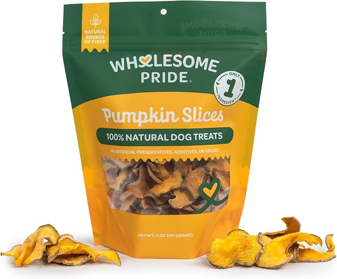 Pumpkin Slices Dog Treats, Single Ingredient, Dehydrated, All Natural, 5 oz