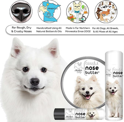 The Blissful Dog American Eskimo Nose Butter for Dry, Cracked Skin, Lick-Safe Dog Nose Balm with Moisturizing Shea Butter, Almond, Olive, and Essential Oils, Pet Supplies, Uncented, 0.50 oz.