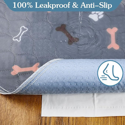 Washable Pee Pads for Dogs , 2Pack Large Reusable Puppy Pads 34"x36" Waterproof Pet Training Pads, Non Slip Fast Absorbent Whelping Pee Pads for Dog Playpen Crate Potty Floor Couch