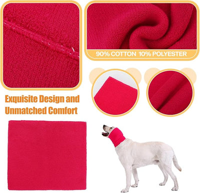 Dog Calming Band Cat and Dog Anxiety Relief Cover,Double Layer Thickened Pet Ears Elastic Neck Band Noise Cancelling Ear Muffs for Anxiety Relief/Noise Protection,Grooming,Thunder,Fireworks
