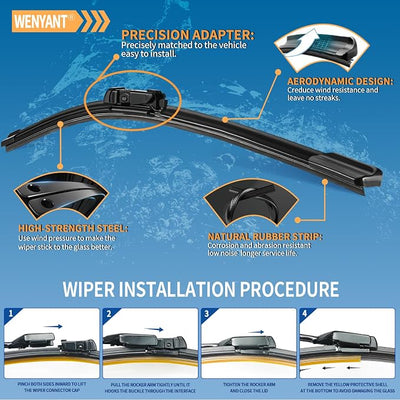 26"/23"/12" Windshield Wipers Compatible with Benz GL-Class 2013-2016 GL450 GL350 GL550 ML-Class 2012-2015 Front and Rear Wiper Blades for My Car Automotive Replacement (Set of 3)