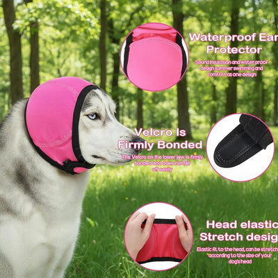 Dog Ear Muffs Noise Protection, Swimming Waterproof Dog Ear Caps, Rose DogEar Covers for Bath, Pet Ears Muffs for Noise Bath, for Ears Protection(S)