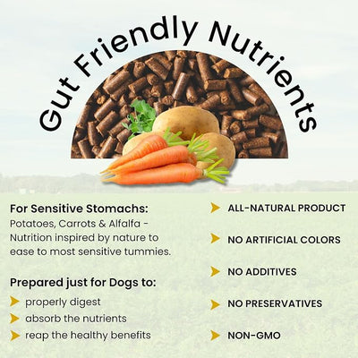 Olewo Rootsies Dog Food Topper – Gentle Daily Digestive Support for Sensitive Stomachs, Fiber for Dogs, Dehydrated Whole Food Nutrients, 2.2 lbs