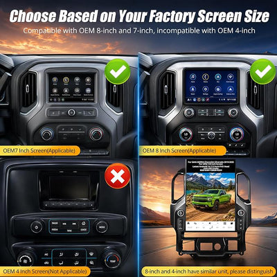 AuCar 836MAX Android 14 17.2 Inch Touchscreen with LED knobs Car Radio for GMC Sierra Chevrolet Silverado 2019-2025 Head Unit Wireless Carplay Android Auto GPS Navigation 128GB US 1 Yr Service