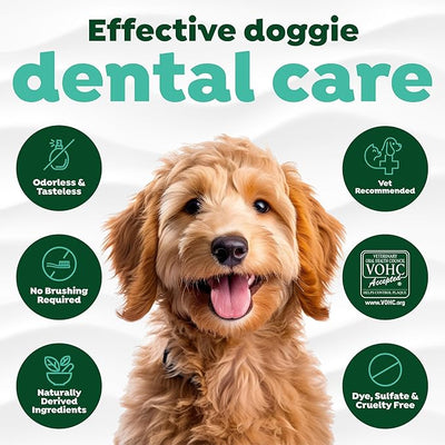 TropiClean Fresh Breath Water Additive for Dogs, Dog Breath Freshener & Teeth Cleaning Solution, No Toothpaste or Toothbrush Required, 33.8oz, 3 Pack