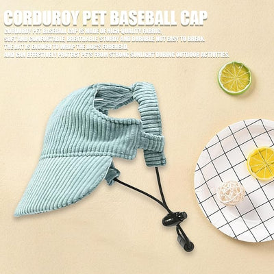 Dog Baseball Cap, Dog Cat Summer Beach Visor Hat with Ear Holes, Adjustable Puppy Sunbonnet Headdress (Green, X-Large)