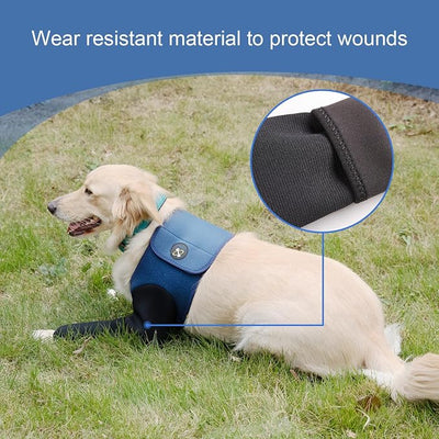 Coodeo Dog Recovery Suit, Cone Collar Alternative, Abrasion Resistant Dog Recovery Sleeve, Washable 2.5mm Thick and Waterproof, Pet Wounds Prevent Licking, Bite, Keep Dry（Blue，XS