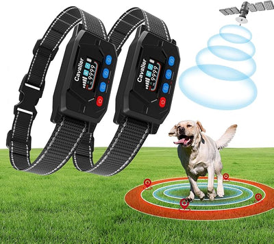 PATPET GPS Wireless Dog Fence System- Electric Fence for Dogs with 3 Warning Modes Waterproof | Outdoor Use Only | GPS Positioning | Safe Zone Radius up to 9999 ft 2 Collars
