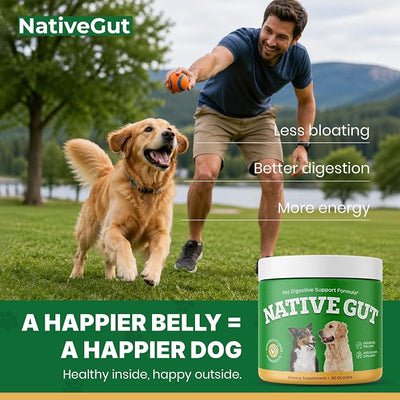 Natural Probiotic Supplement for Pets, Supports Digestive Health & Gut Microbiome, 8 Probiotic Strains, Powder Form, 30 Scoops