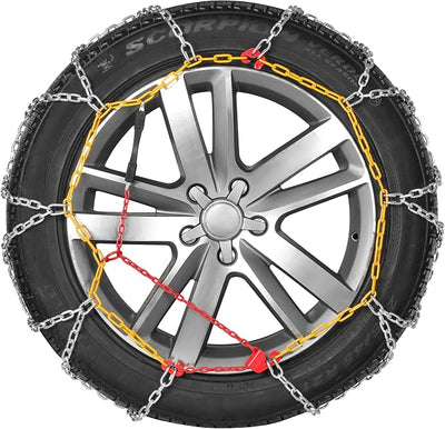 COCO BIRD Snow Chains, Thickened and Wear-Resistant High Carbon Steel Anti Slip Tire Chain for Light Truck, Pickups, and SUVs, Set of 2 (4WD-60)