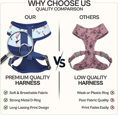 Parisian Pet Sailboat Dog Harness - Breathable No Pull Puppy Harness with Leash Ring - Adjustable Harnesses for Dogs - Soft Padded Step-in Pet Vest - Lightweight Dog Vests for Medium Sized Dogs