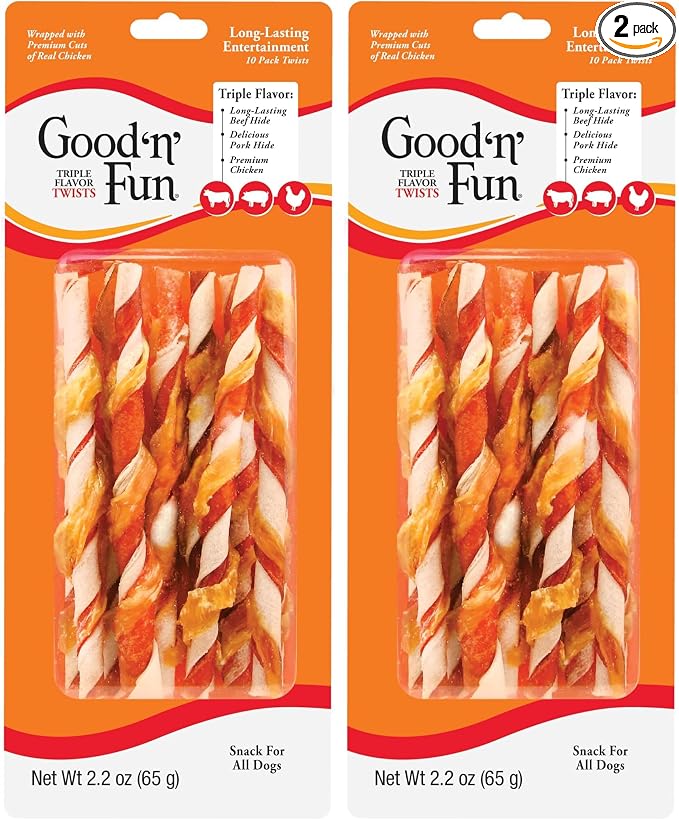 Good 'n' Fun Dog Treats, Tripe Flavor Twists, 20 Pack
