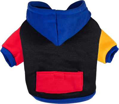 The Dodo Dog Hoodie, Black Colorblock, Size Medium; Everyday Apparel for Dogs, Cute Dog Sweatshirt, Cute Clothes