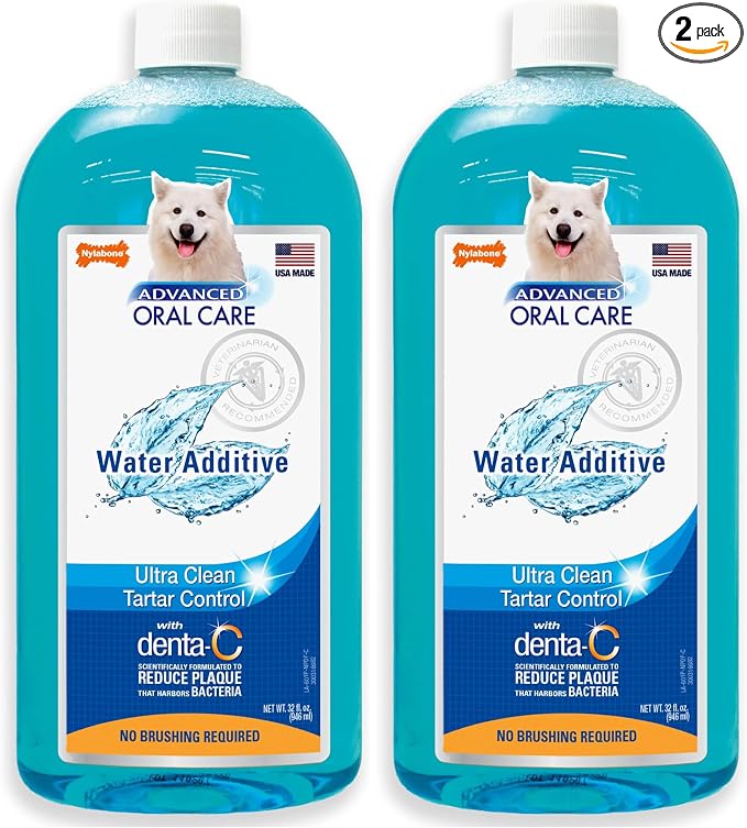 Advanced Oral Care Pet Dental Water Additive, Liquid Tartar Remover & Breath Freshener for Dogs, Dog Teeth-Cleaning, Original Flavor, 32 oz. (Pack of 2)