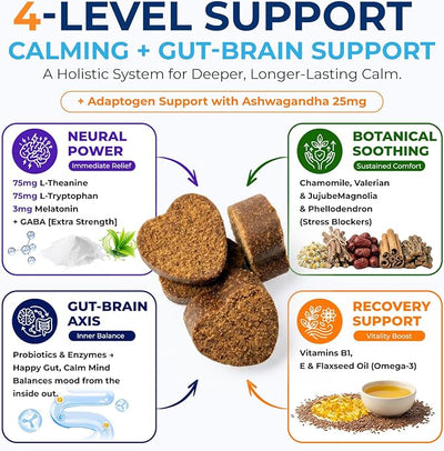 Calming Chews for Dogs 270pc Dog Calming Chews - Anxiety Relief Relaxing Calm Dog Melatonin Treats,Bites for Puppy,Small-Large Dogs Anxiety,Daily Stress & Separation,Fireworks,Thunder,Barking Support