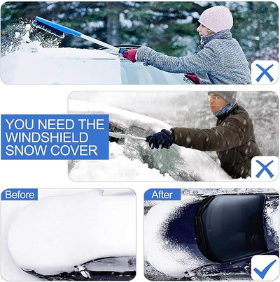AGAATI Car Windshield Snow Cover for Kia Telluride 2020 2021 2022 2023, All Weather Front Window Magnetic Windshield Cover with Side Mirror Cover Sun Frost Protection Styling Accessories