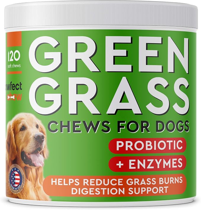 Dog Pee Grass Helper - Grass Treatment for Dog Urine - Dog Urine Neutralizer for Grass Burn Spots - Dog Pee Lawn Repair Treats with Probiotics - Made in USA - 120 Chews