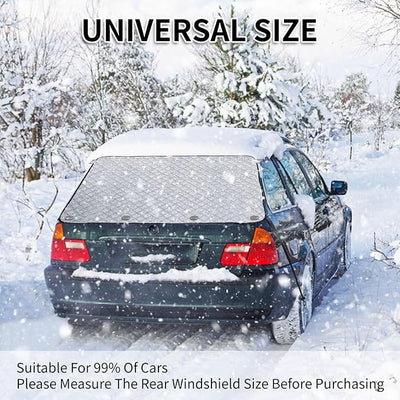 AYAMAYA Rear Windshield Frost Cover Guard - Magnetic Car Back Window Cover Protector for Ice and Snow with 4-Layer All Weather Protection for Cars, Sedans Rear Window Automotive Accessories