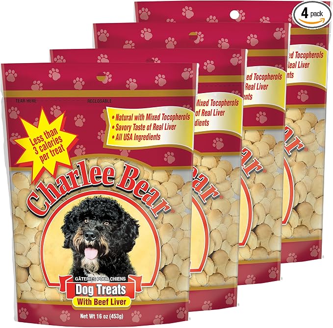 Original Crunch Dog Training Treats, Beef Liver Flavor, 3 Calories Each, Low Calorie Natural Rewards for Puppies to Adult Dogs, Made in USA, 16 oz (4-Pack)