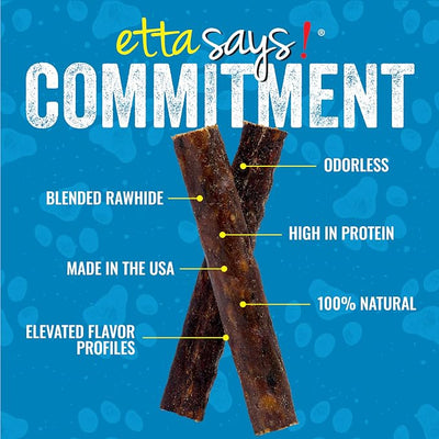 etta says! Premium Crunchy 4.5" Rabbit Dog Chews - Grain-Free Dog Treats, Good for Teeth, Easy to Digest - Made in The USA (36 Count Pack of 1)