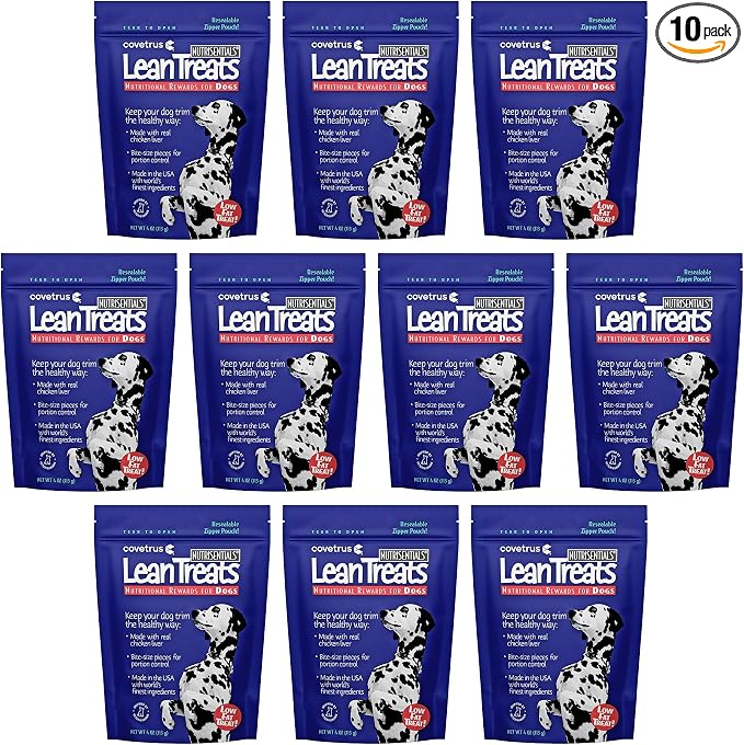 Covetrus Nutrisential Lean Treats for Dogs - Small, Medium & Large Dogs (K9) - Nutritional Low Fat, Bite-Size - Soft Chicken Flavor - 10 Pack - 4oz