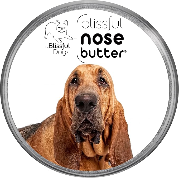 Bloodhound Nose Butter for Dry, Cracked Skin, Lick-Safe Dog Nose Balm with Moisturizing Shea Butter, Almond, Olive, and Essential Oils, Pet Supplies, Uncented, 1 oz.