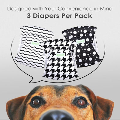 wegreeco Washable Male Dog Belly Band (Stylish Pattern)- Pack of 3 - Washable Male Dog Belly Wrap, Dog Diapers Male (Houndstooth, X-Small)