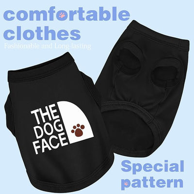 Personality Canine Attire: Soft, Lightweight Cotton Dog Clothes with 'The Dog Face' Print. Small and Medium Breeds, Perfect for Everyday Wear, Comfortable and Breathable Dog Shirt Pink L