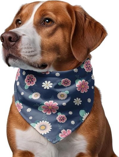 W Brings Bandana for Dogs | This Stunning Gorgeous Design Dog Bandana Scarf is Perfect Styling Accessory for Dogs Large, Medium & Small. One Size Fits All. (Medium - Large, Floral)