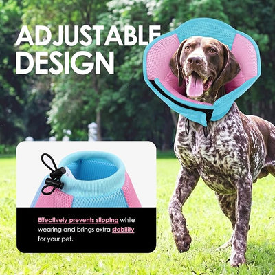 AOFITEE Dog Cone - Soft Cone for Dogs to Stop Licking After Surgery, Foldable Small Dog Cone Collar, Adjustable Cones for Dogs for Wound Healing, Elizabethan Pet E-Collar, BluePink Small