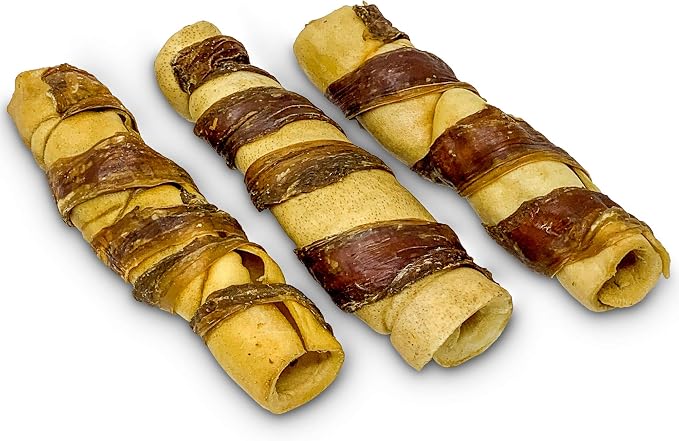 Water Buffalo Retriever Style Cheek Roll Dog Chews - 3 Pack (Long Lasting Chews, Treats, Bones for Aggressive Chewers & Large Dogs) Great Substitute Pig Ears Dogs