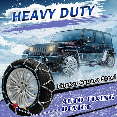AutoFixing Snow Chains Tire Chains For Light Truck SUV Pickup Trucks, Easy installation, Contains Titanium for Wear Resistance, Set of 2(HRV240)