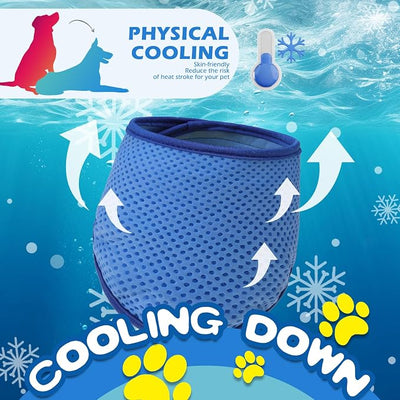 EXPAWLORER Dog Cooling Bandana - 2 Pack Instant Cooling Dog Bandanas, Chill Out Pet Cool Scarf Summer Essentials Ice Neck Cooler Wrap, Prevent Sunstroke for Small Medium Large Dogs, Navy Green XL