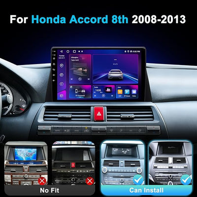 Car Radio Stereo for Honda Accord 8th Gen 2008-2013, 10.2 Inch IPS Touchscreen Android 13 64GB, Wireless CarPlay Android Auto, Plug and Play, 1080P Backup Camera, 5G WiFi, GPS, SWC, AM/FM Radio