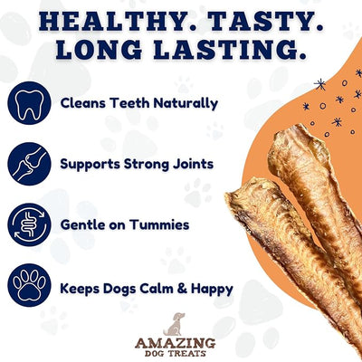 Amazing Dog Treats - Lamb Trachea (100 Count - 40 oz) - Trachea Dog Chews - Natural Source of Glucosamine & Chondroitin for Dogs - Lamb Dog Treats