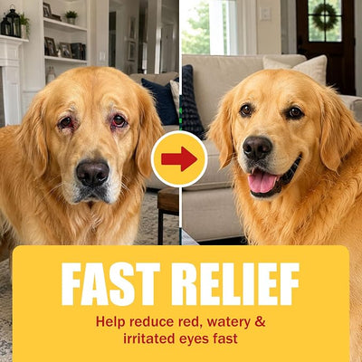 Dog Eye Drops – Supports Healthy Eyes, Relieves Discomfort from Irritation, Supports Clear Vision & Healthy Eyes – Safe for All Dog Breeds & Sizes– (0.5 fl oz)