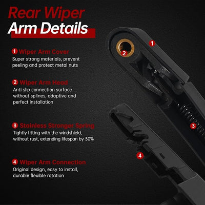 OTUAYAUTO Rear Windshield Wiper Arm Blade Set - Replacement for Ford Expedition 2009-2016, Lincoln Navigator 2009-2016 Back Wiper Kits OEM 9L1Z17526A