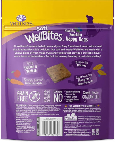 Wellness Soft WellBites Variety Pack, 6 Ounces Each, Chicken & Venison, Turkey & Duck, Chicken & Lamb, Grain-Free Dog Treats