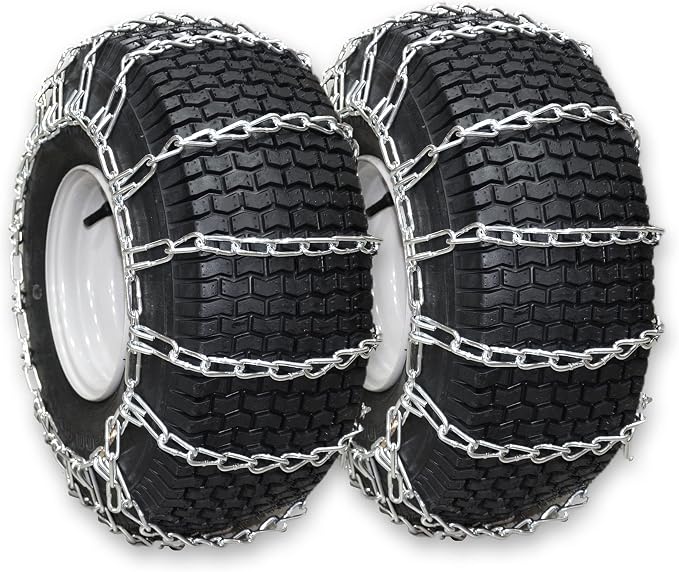 OakTen Set of 2 Tire Chains 4.00/4.80x8, 16x4.8x8 for Snow Blower and Snow Thrower, 2-Link Design for Enhanced Traction