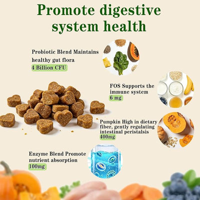 Probiotics for Dogs - Dog Probiotics for Digestive Health - 40 Billion CFU Dog Probiotic FOS Enzymes Pumpkin - Daily Gut Health for Sensitive Stomach Diarrhea Relief, Chicken Flavor, 120Ct