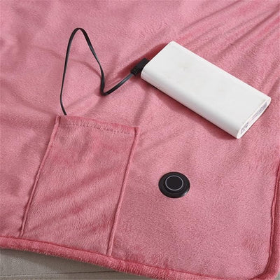 Heated Blanket Battery Operated,Portable USB Electric Throw,Soft Flannel Electric Blanket,Machine Washable Cozy Heated Throw for Home Travel Office and Car 29.5x47.2inch