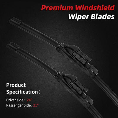 OTUAYAUTO Windshield Wiper Blades - Replacement for Chevy Chevrolet Traverse 2009-2017 Malibu 2009-2012, GMC Acadia 2007-2016 - All-Weather Performance, Top Lock Window Wipers - 24"+21" (Pack of 2)